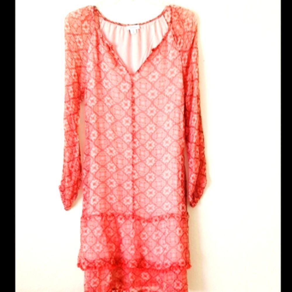 Sundance Mossic Breezes  Bottom Layered Pink Dress…